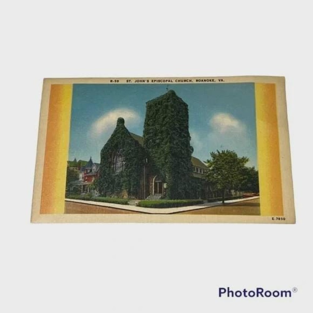 Postcard St. Johns Episcopal Church Roanoke Virginia Ivy Covered A18